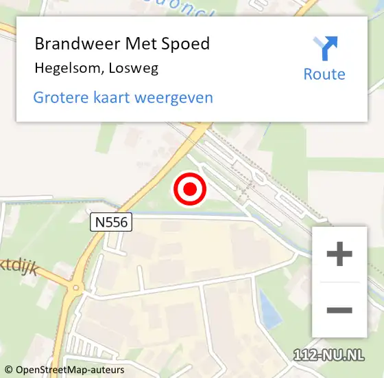 Locatie op kaart van de 112 melding: Brandweer Met Spoed Naar Hegelsom, Losweg op 20 augustus 2021 18:18