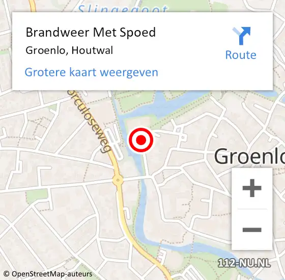 Locatie op kaart van de 112 melding: Brandweer Met Spoed Naar Groenlo, Houtwal op 20 augustus 2021 19:02