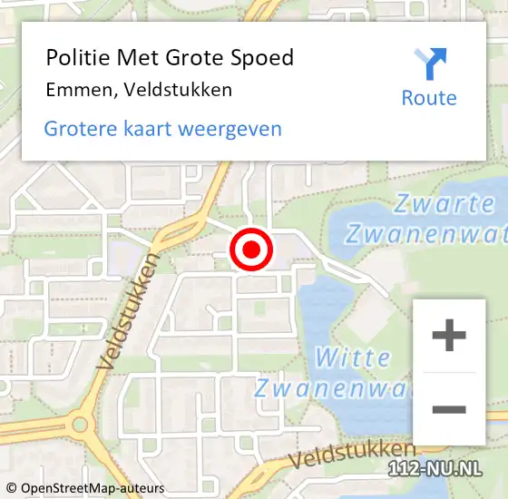 Locatie op kaart van de 112 melding: Politie Met Grote Spoed Naar Emmen, Veldstukken op 20 augustus 2021 19:29