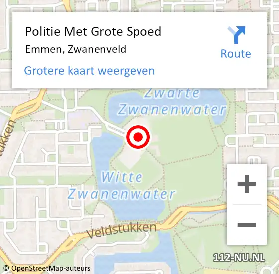 Locatie op kaart van de 112 melding: Politie Met Grote Spoed Naar Emmen, Zwanenveld op 20 augustus 2021 19:31