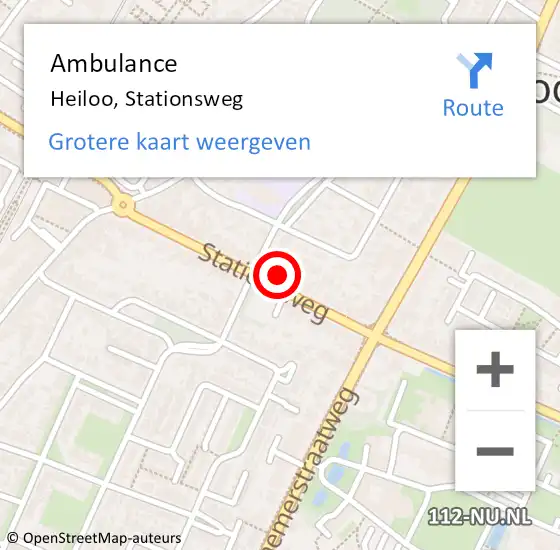 Locatie op kaart van de 112 melding: Ambulance Heiloo, Stationsweg op 20 augustus 2021 19:39