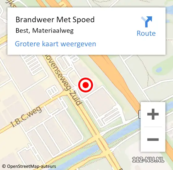 Locatie op kaart van de 112 melding: Brandweer Met Spoed Naar Best, Materiaalweg op 20 augustus 2021 19:53