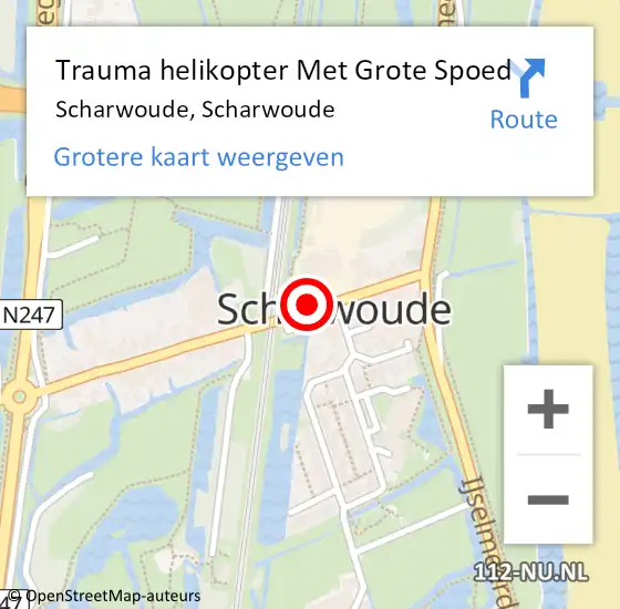 Locatie op kaart van de 112 melding: Trauma helikopter Met Grote Spoed Naar Scharwoude, Scharwoude op 20 augustus 2021 21:30