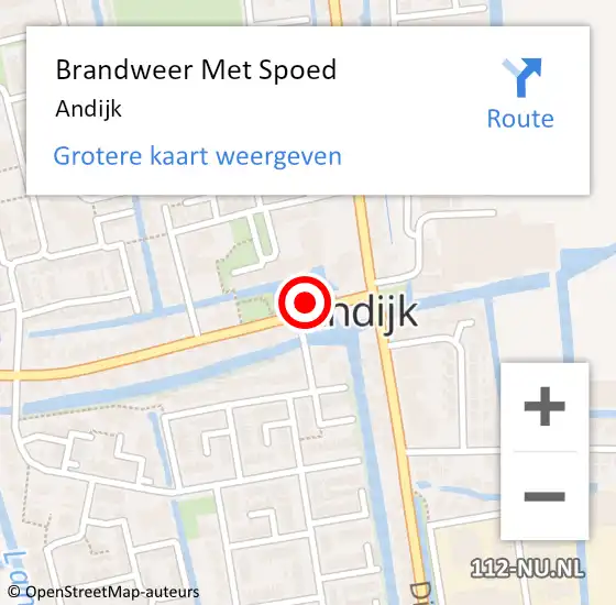 Locatie op kaart van de 112 melding: Brandweer Met Spoed Naar Andijk op 20 augustus 2021 21:35