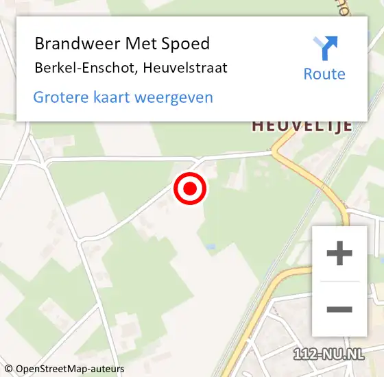 Locatie op kaart van de 112 melding: Brandweer Met Spoed Naar Berkel-Enschot, Heuvelstraat op 20 augustus 2021 22:51