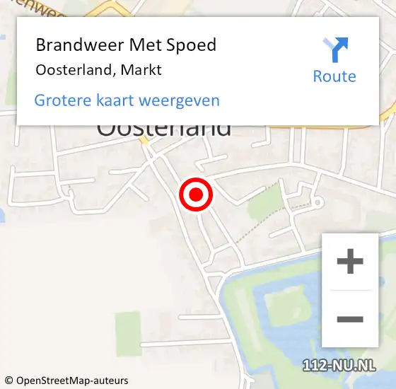 Locatie op kaart van de 112 melding: Brandweer Met Spoed Naar Oosterland, Markt op 20 augustus 2021 23:12