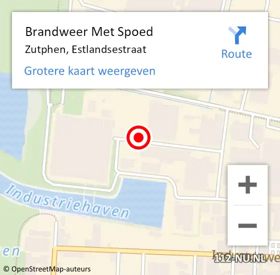 Locatie op kaart van de 112 melding: Brandweer Met Spoed Naar Zutphen, Estlandsestraat op 21 augustus 2021 00:46