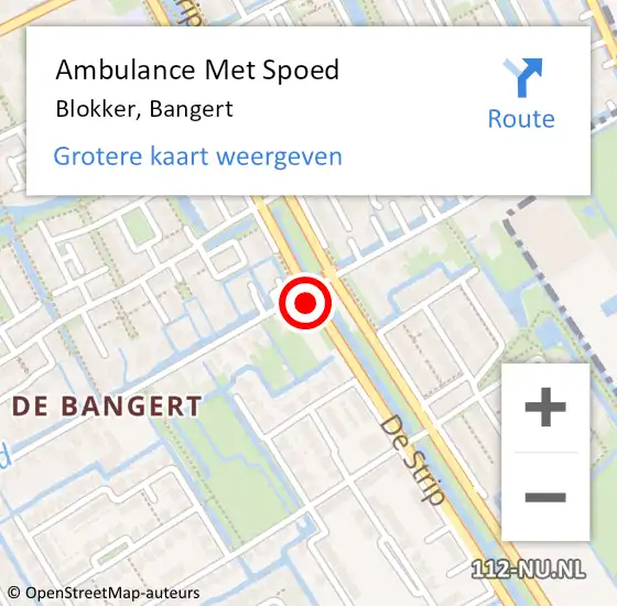 Locatie op kaart van de 112 melding: Ambulance Met Spoed Naar Blokker, Bangert op 21 augustus 2021 00:53