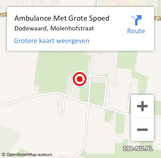 Locatie op kaart van de 112 melding: Ambulance Met Grote Spoed Naar Dodewaard, Molenhofstraat op 21 augustus 2021 05:42