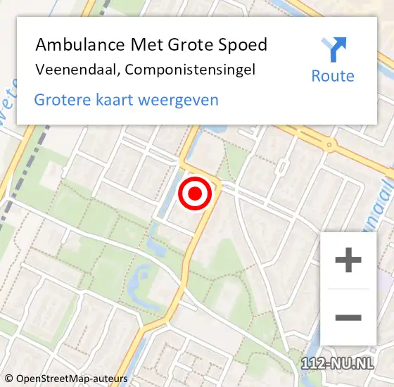 Locatie op kaart van de 112 melding: Ambulance Met Grote Spoed Naar Veenendaal, Componistensingel op 21 augustus 2021 06:40