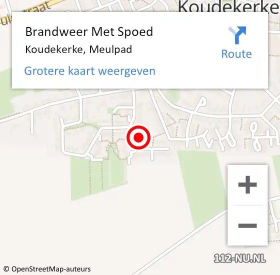 Locatie op kaart van de 112 melding: Brandweer Met Spoed Naar Koudekerke, Meulpad op 21 augustus 2021 07:01