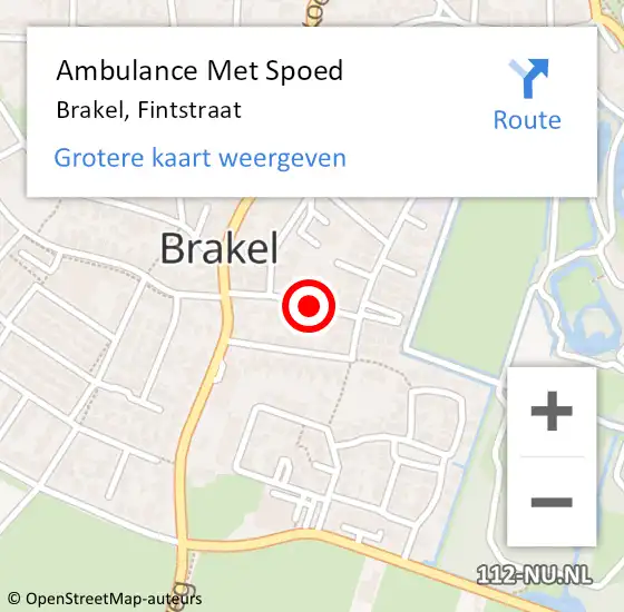 Locatie op kaart van de 112 melding: Ambulance Met Spoed Naar Brakel, Fintstraat op 21 augustus 2021 08:09