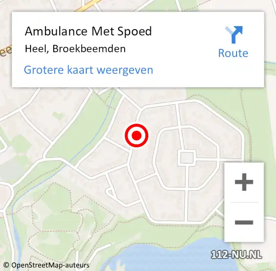 Locatie op kaart van de 112 melding: Ambulance Met Spoed Naar Heel, Broekbeemden op 21 augustus 2021 08:47