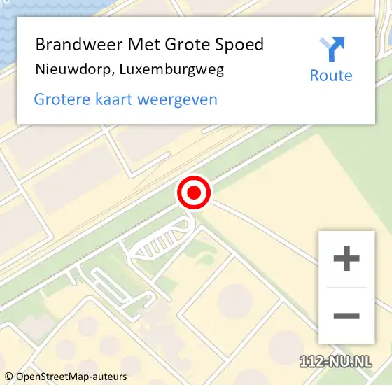 Locatie op kaart van de 112 melding: Brandweer Met Grote Spoed Naar Nieuwdorp, Luxemburgweg op 20 juni 2014 11:39