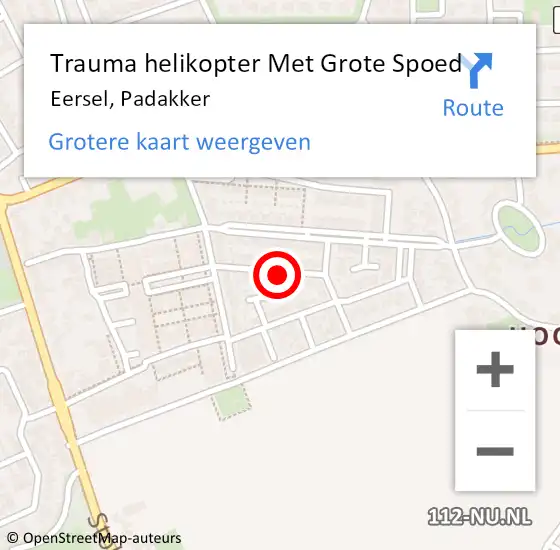 Locatie op kaart van de 112 melding: Trauma helikopter Met Grote Spoed Naar Eersel, Padakker op 21 augustus 2021 10:37