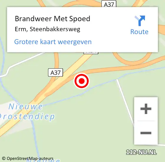 Locatie op kaart van de 112 melding: Brandweer Met Spoed Naar Erm, Steenbakkersweg op 21 augustus 2021 10:53