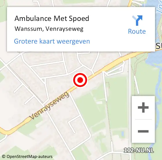 Locatie op kaart van de 112 melding: Ambulance Met Spoed Naar Wanssum, Venrayseweg op 20 juni 2014 11:47