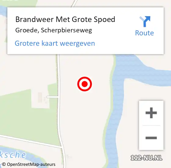 Locatie op kaart van de 112 melding: Brandweer Met Grote Spoed Naar Groede, Scherpbierseweg op 21 augustus 2021 11:37