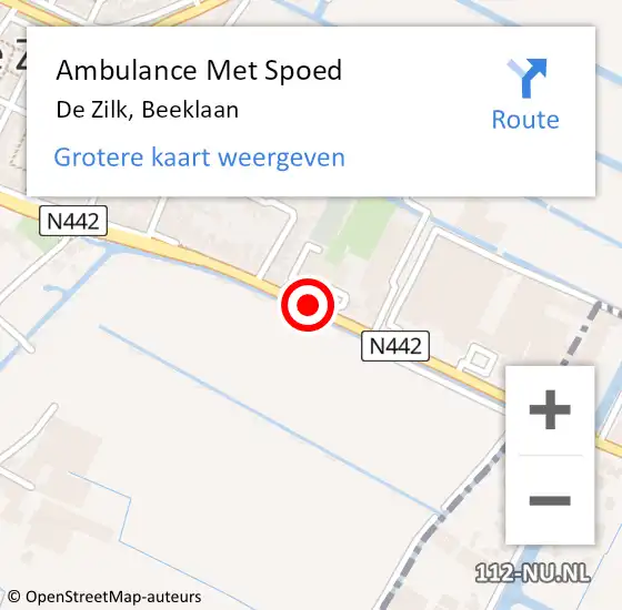 Locatie op kaart van de 112 melding: Ambulance Met Spoed Naar De Zilk, Beeklaan op 20 juni 2014 11:49