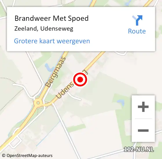 Locatie op kaart van de 112 melding: Brandweer Met Spoed Naar Zeeland, Udenseweg op 21 augustus 2021 11:56