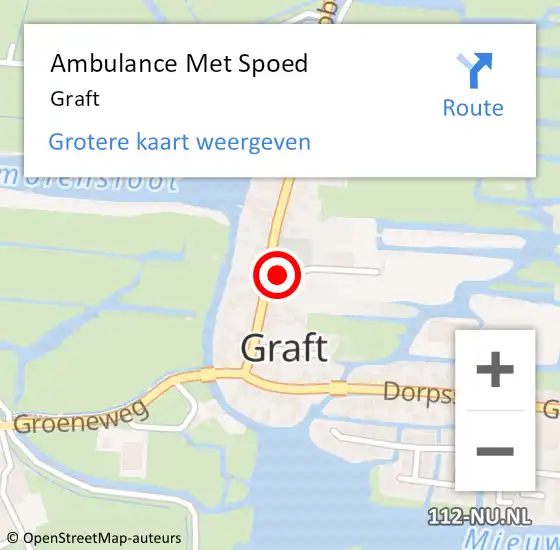 Locatie op kaart van de 112 melding: Ambulance Met Spoed Naar Graft op 21 augustus 2021 11:57