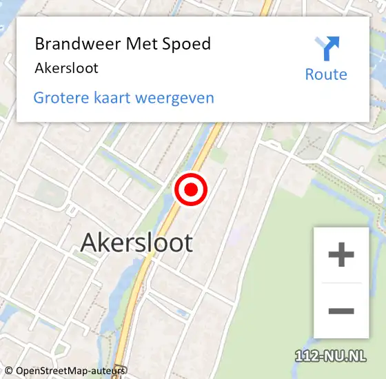 Locatie op kaart van de 112 melding: Brandweer Met Spoed Naar Akersloot op 21 augustus 2021 12:02