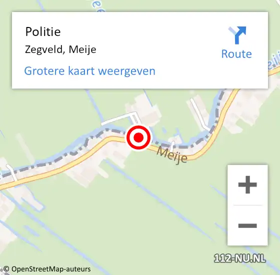 Locatie op kaart van de 112 melding: Politie Zegveld, Meije op 21 augustus 2021 12:22