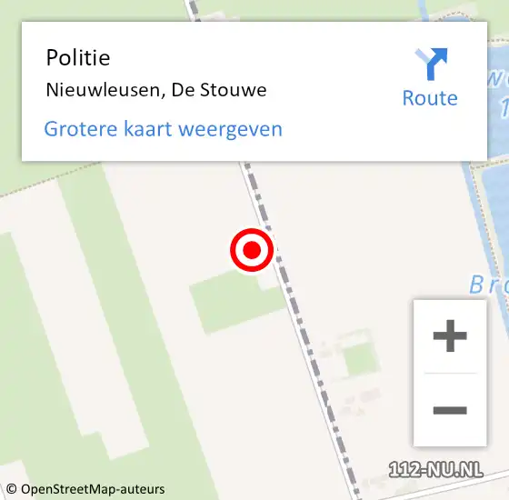 Locatie op kaart van de 112 melding: Politie Nieuwleusen, De Stouwe op 21 augustus 2021 13:06