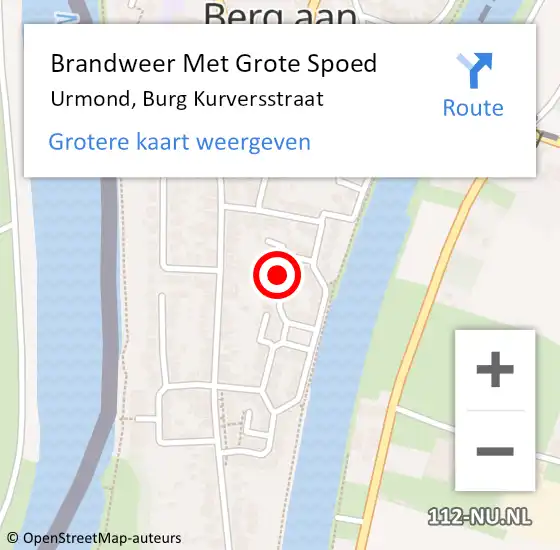 Locatie op kaart van de 112 melding: Brandweer Met Grote Spoed Naar Urmond, Burg Kurversstraat op 21 augustus 2021 13:20