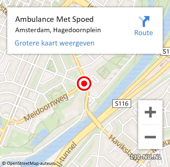 Locatie op kaart van de 112 melding: Ambulance Met Spoed Naar Amsterdam, Hagedoornplein op 21 augustus 2021 13:38