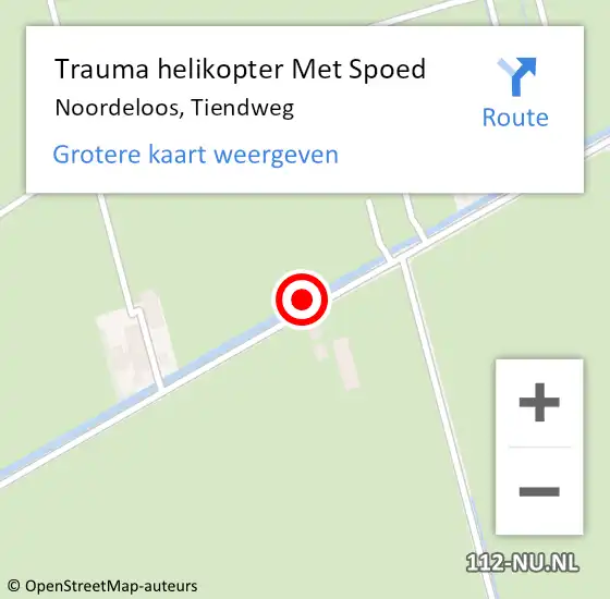 Locatie op kaart van de 112 melding: Trauma helikopter Met Spoed Naar Noordeloos, Tiendweg op 21 augustus 2021 13:43