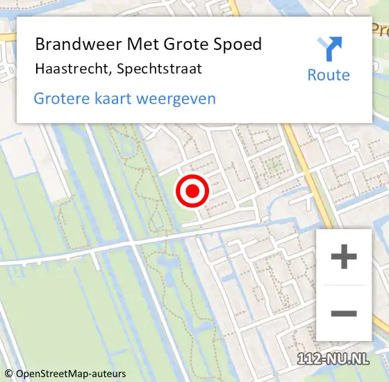 Locatie op kaart van de 112 melding: Brandweer Met Grote Spoed Naar Haastrecht, Spechtstraat op 21 augustus 2021 13:58