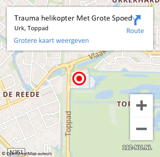 Locatie op kaart van de 112 melding: Trauma helikopter Met Grote Spoed Naar Urk, Toppad op 21 augustus 2021 14:04