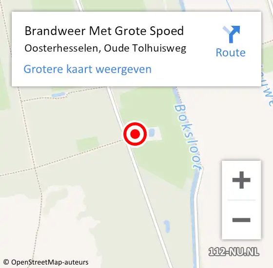 Locatie op kaart van de 112 melding: Brandweer Met Grote Spoed Naar Oosterhesselen, Oude Tolhuisweg op 21 augustus 2021 15:11