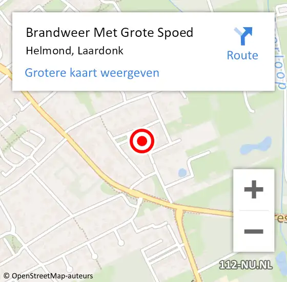 Locatie op kaart van de 112 melding: Brandweer Met Grote Spoed Naar Helmond, Laardonk op 21 augustus 2021 15:29