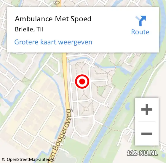 Locatie op kaart van de 112 melding: Ambulance Met Spoed Naar Brielle, Til op 21 augustus 2021 15:42