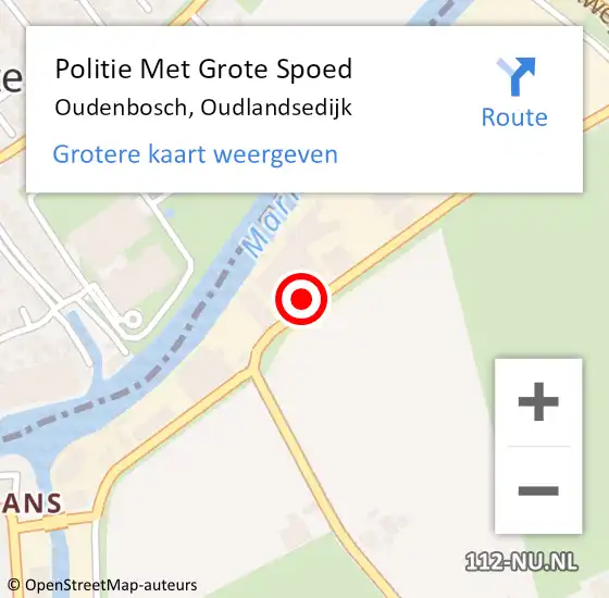 Locatie op kaart van de 112 melding: Politie Met Grote Spoed Naar Oudenbosch, Oudlandsedijk op 21 augustus 2021 15:51