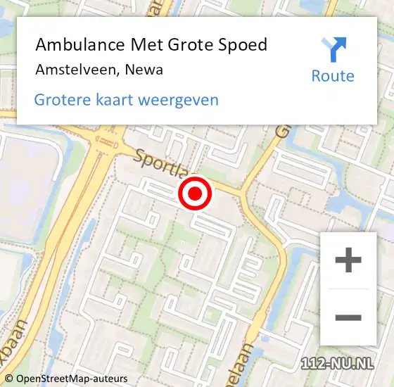 Locatie op kaart van de 112 melding: Ambulance Met Grote Spoed Naar Amstelveen, Newa op 21 augustus 2021 15:55