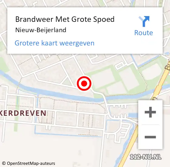 Locatie op kaart van de 112 melding: Brandweer Met Grote Spoed Naar Nieuw-Beijerland op 21 augustus 2021 16:27