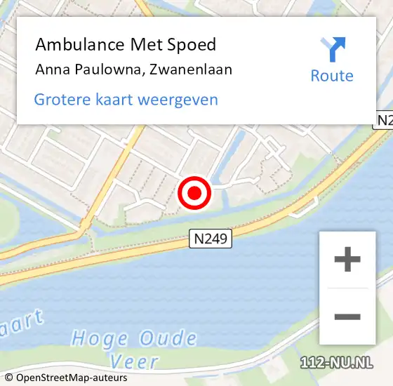 Locatie op kaart van de 112 melding: Ambulance Met Spoed Naar Anna Paulowna, Zwanenlaan op 21 augustus 2021 17:35