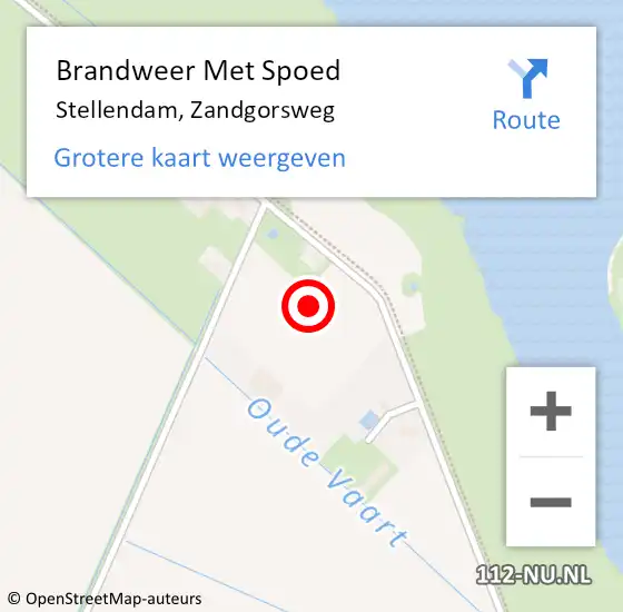 Locatie op kaart van de 112 melding: Brandweer Met Spoed Naar Stellendam, Zandgorsweg op 21 augustus 2021 17:38