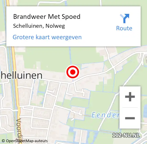 Locatie op kaart van de 112 melding: Brandweer Met Spoed Naar Schelluinen, Nolweg op 21 augustus 2021 18:07