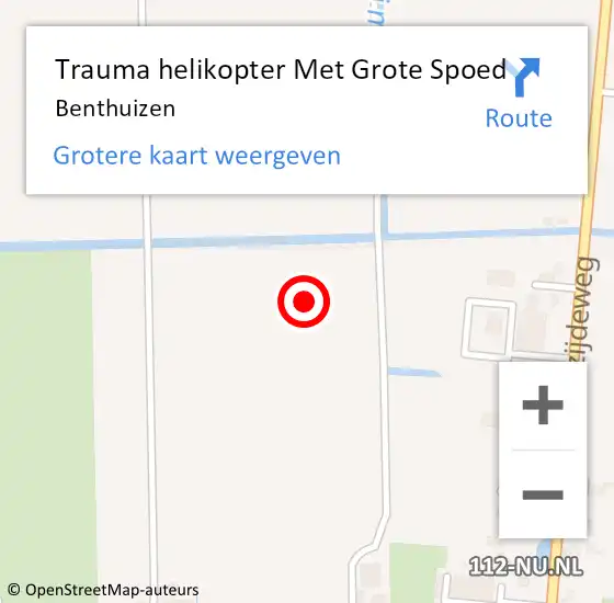 Locatie op kaart van de 112 melding: Trauma helikopter Met Grote Spoed Naar Benthuizen op 21 augustus 2021 19:09