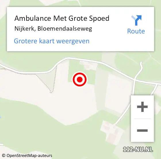 Locatie op kaart van de 112 melding: Ambulance Met Grote Spoed Naar Nijkerk, Bloemendaalseweg op 21 augustus 2021 19:16