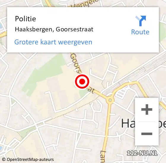 Locatie op kaart van de 112 melding: Politie Haaksbergen, Goorsestraat op 21 augustus 2021 19:17