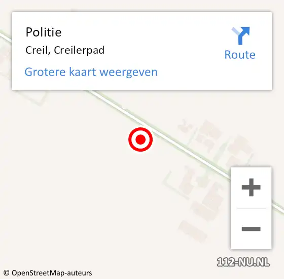 Locatie op kaart van de 112 melding: Politie Creil, Creilerpad op 21 augustus 2021 19:34