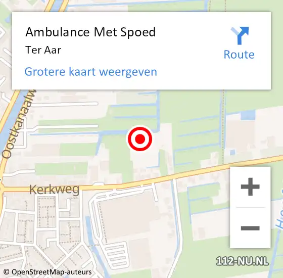 Locatie op kaart van de 112 melding: Ambulance Met Spoed Naar Ter Aar op 21 augustus 2021 19:47