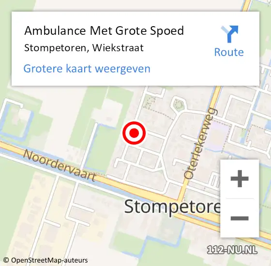 Locatie op kaart van de 112 melding: Ambulance Met Grote Spoed Naar Stompetoren, Wiekstraat op 21 augustus 2021 19:50