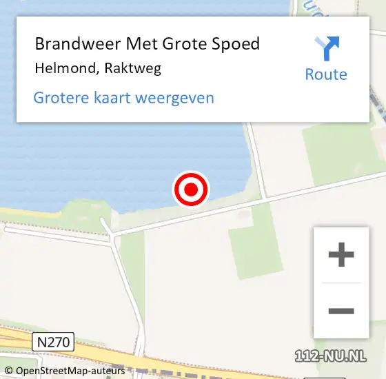 Locatie op kaart van de 112 melding: Brandweer Met Grote Spoed Naar Helmond, Raktweg op 21 augustus 2021 19:55