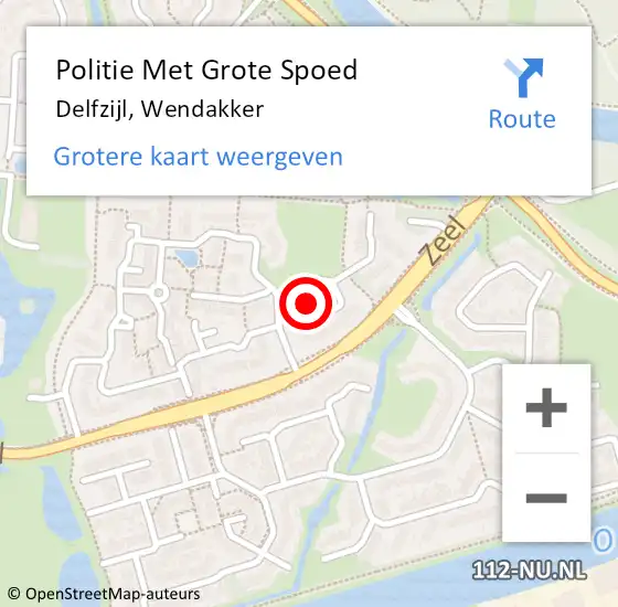 Locatie op kaart van de 112 melding: Politie Met Grote Spoed Naar Delfzijl, Wendakker op 21 augustus 2021 20:18